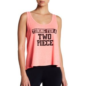 NWT Toning for a Two Piece Coral Crop Singlet Tank